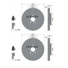 2x Textar 92316705 Bremsscheibe f&uuml;r Mercedes-Benz W177 V177 W247 H247 X247 C118