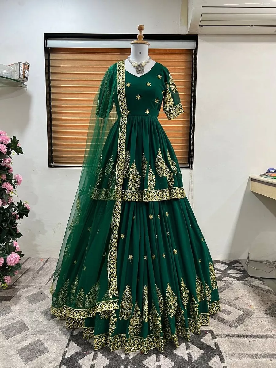 Green/Medium/Pakistani/Indian/ wedding &Party dress in three piece green -  Nabeela's Modern Boutique