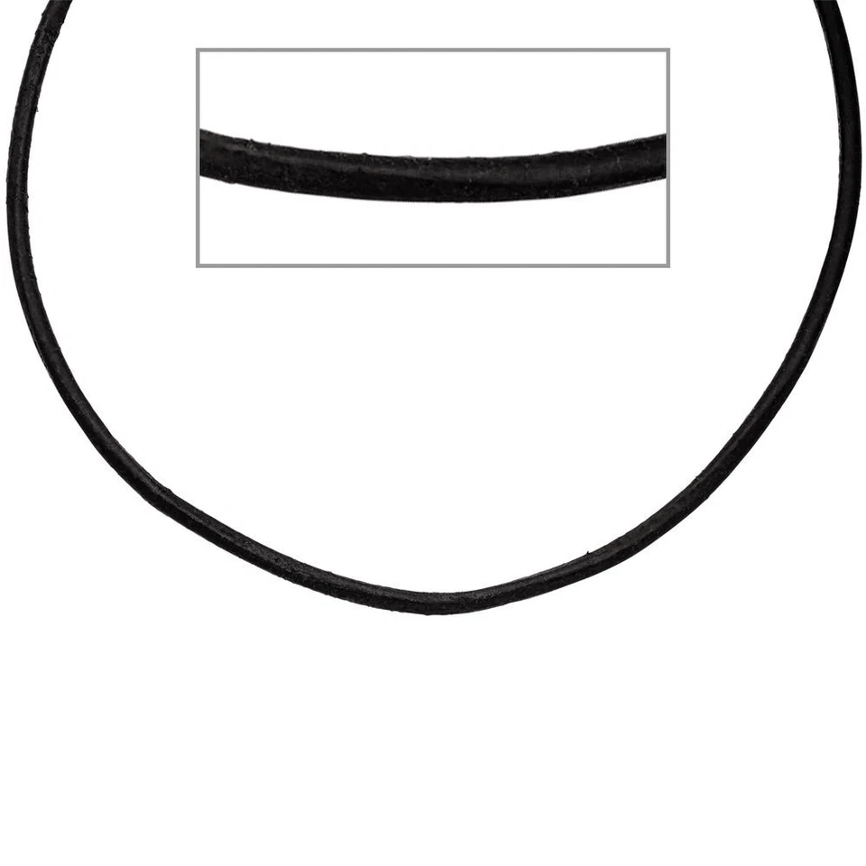 Collana In Pelle Di 2Mm, Nera, Con Moschettone In Argento 925, Unisex, 45Cm - Immagine 3 di 4