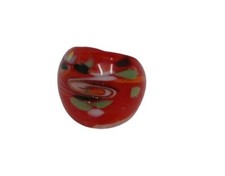 Murano Glass Ring Size 7-7.5 Red Multi Color Estate Vintage