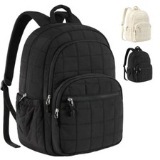 15.6 Inch Laptop Backpack College Backpack Puffer Quilted Work Backpack for W...