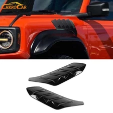 Black Front Side Fender Vents Cover Trim Accessories For Ford Bronco Raptor 22+