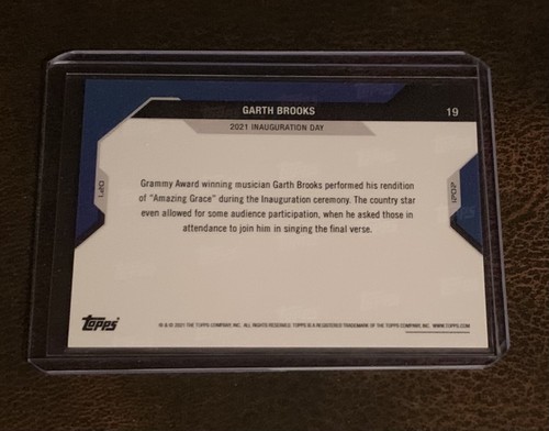 2020 TOPPS NOW USA ELECTION #19 GARTH BROOKS - NUMBERED 3/46 BLUE PARALLEL - Picture 2 of 2