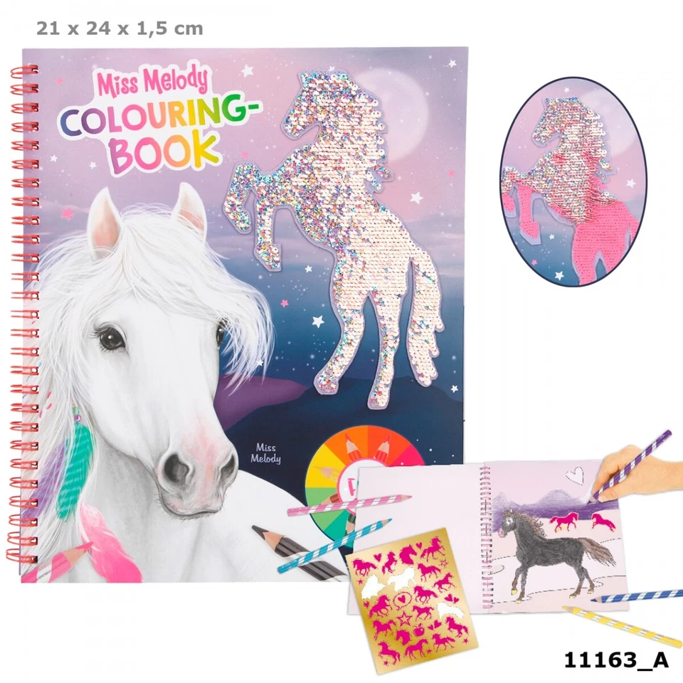 Depesche Miss Melody Colouring Book Malbuch mit Streichpailletten