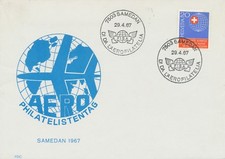 SCHWEIZ 1967, AERO-Philatelistentag SST „7503 SAMEDAN“