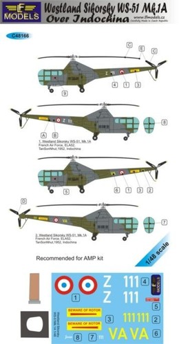 WS-51 Mk.1A over Indochina -DECAL SET, LFC48166, LF MODELS, SCALE 1:48 - 第 1/1 張圖片