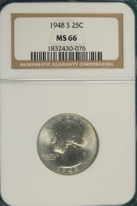 1948 S NGC MS66 Washington Quarter!! #B1837