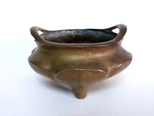 brûle parfum lotus bronze chine xuande mark antic chinese incense burner