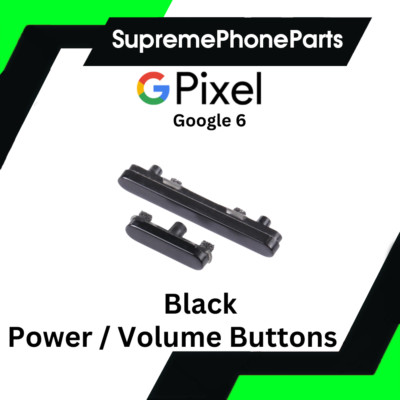 Google Pixel 6 schwarz Ersatz Seite Power Laut/Leiser Tasten Key UK Ware