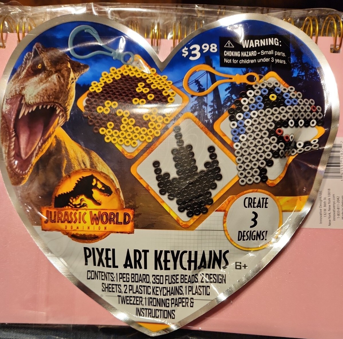 Jurassic World Pixel Art Keychains Kit