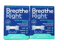 88 BREATHE RIGHT NASAL STRIPS EXTRA STRENGTH CLEAR FOR SENSITIVE SKIN ( 2 Boxs )