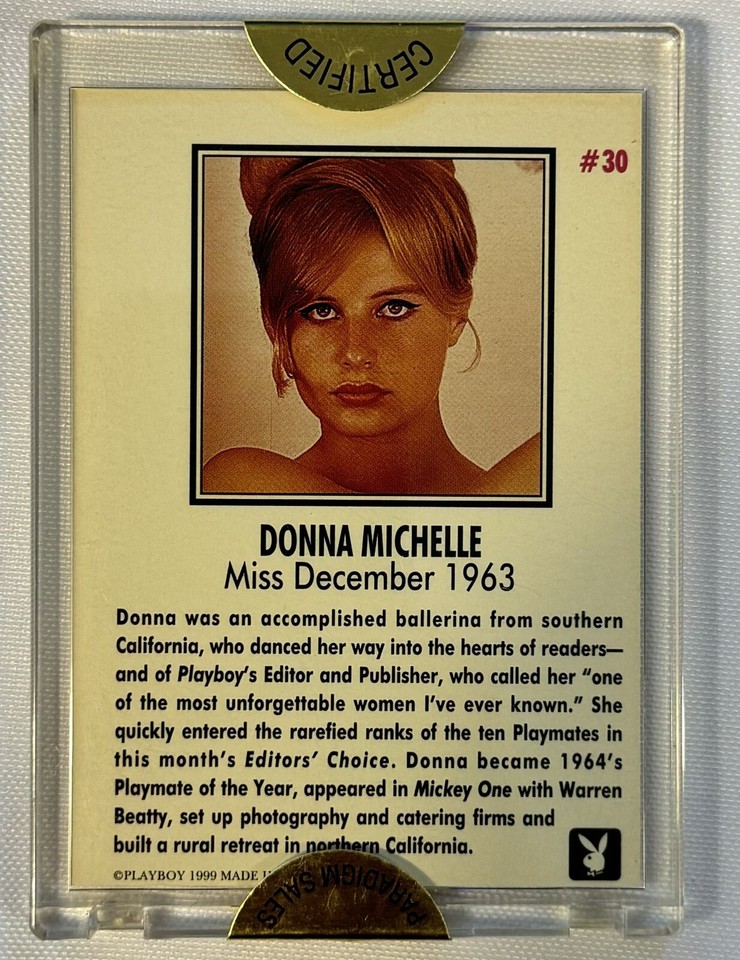 Donna Michelle PLAYBOY PMOM December 1963 Autographed Sealed Card 118/1300 | eBay