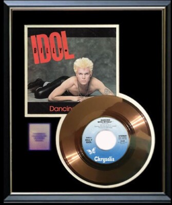BILLY IDOL DANCING WITH MYSELF 45 RPM GOLD METALIZED RECORD RARE NON ...