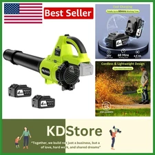 Cordless PowerLeaf 650CFM Leaf Blower with Dual Batteries & 3-Speed Control