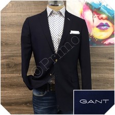 GANT Mens Navy Blazer Sport Coat Casual Jacket Size 40L Tailored Wool Suit