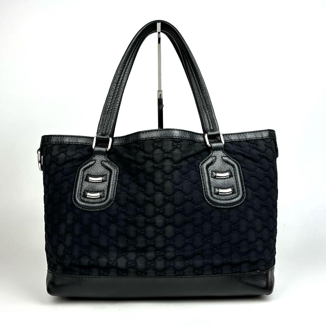 GUCCI GG Neoprene Embossed Jacquard Black Tote Bag C-250807-14