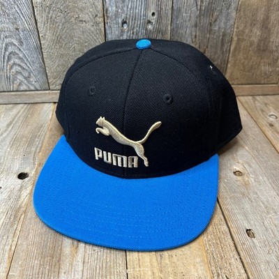Puma NYC Remix Avenue Snapback Hat Black Blue Gold Logo Flagship Tag Sample Hat