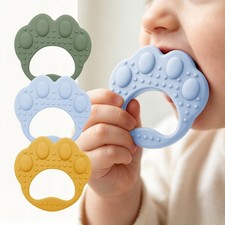 3 Pack Teether Baby Infant Toys, Silicone Teether Ring Toys for Babies Baby...
