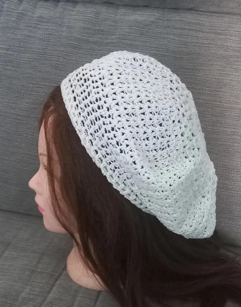 Ensemble Bonnet + écharpe En Crochet - Blanc Cassé Avec Strass Rose, Taille Unique, Occasion