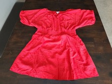 Women's Nine West Tie Neck Puff Sleeve Cinched Mini Dress Red Size 0X