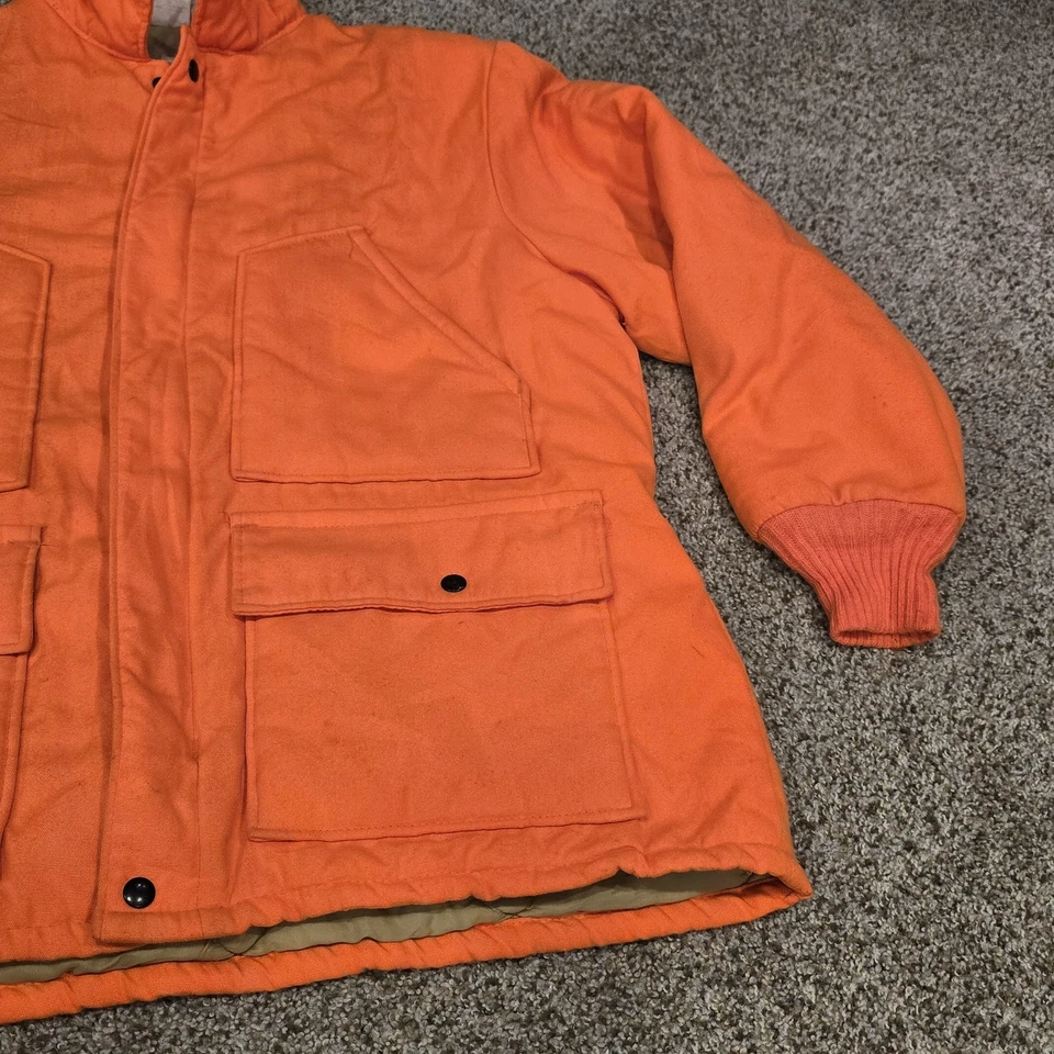 Vtg Walls Blizzard-Pruf Mens Large Orange Hunting Jacket Coat Quilted Insulated - Image 4 of 4