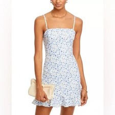 French Connection Floral Blue and White Mini Dress Size 12