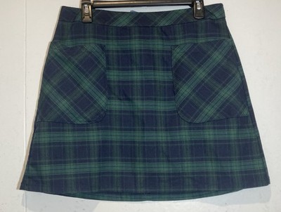 Y2K Arizona Jean Co Mini Skirt Juniors Size 13 Navy Green Plaid Preppy Grunge