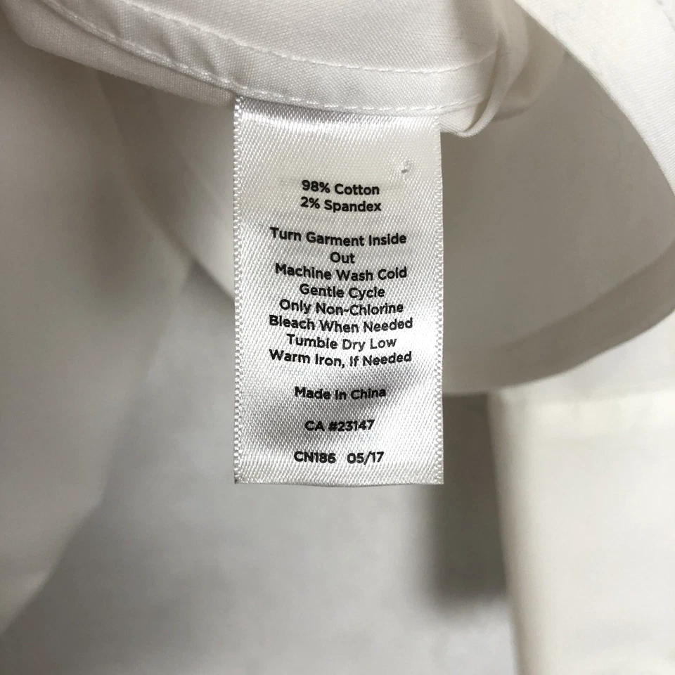 Blusa para mujer TALBOTS resistente a las arrugas talla 12 blanca joya botón algodón top Foto 4 de 4