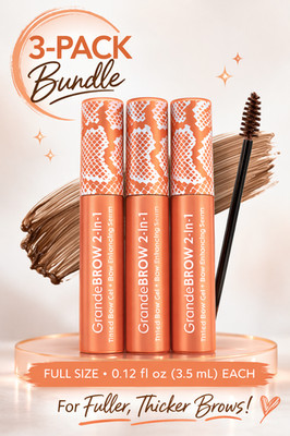 3PK GrandeBROW 2-in-1 Tinted Brow Gel + Brow Enhancing Serum Full Size