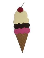 Ice Cream Cone Paper Piece Die Cut Handmade For Scrapbooking  Card Making
