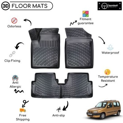Custom Molded Rubber Floor Mat Fits For Citroen Berlingo 1998-2008 Black Color