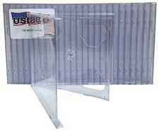 100 USDISC CD Jewel Cases Standard 10.4mm, Double 2 Disc Clear Lot