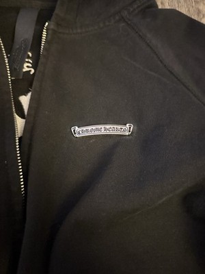 Chrome Hearts Black Full Zip Cotton Hoodie Graphic Print Hooded