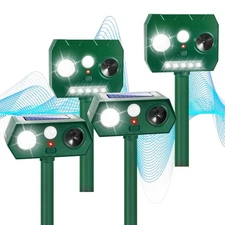 4PCS  solar ultrasonic animal repellent outdoor motion sensor Repellent Devices
