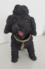 Wackel Figur Hund Pudel schwarz Oldtimer L 28 cm original W-Germany 1960er Jahre