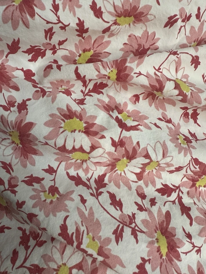 CAPA DE EDREDOM EXTRA LONGA COMPLETA POTTERY BARN ~LINDA VERMELHA, ROSA FLORAL ~EUC - Imagem 2 de 4