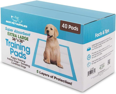 XL Puppy Pads 40 Count - Super Absorbent Dog Training Pads, Quick-Dry, Odor Cont