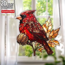 2D Flat Acrylic CARDINAL Suncatcher - approx. 8" Free Ship