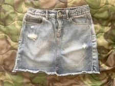 GAP Kids Distressed Denim Mini Skirt Adjustable Waist Size 10