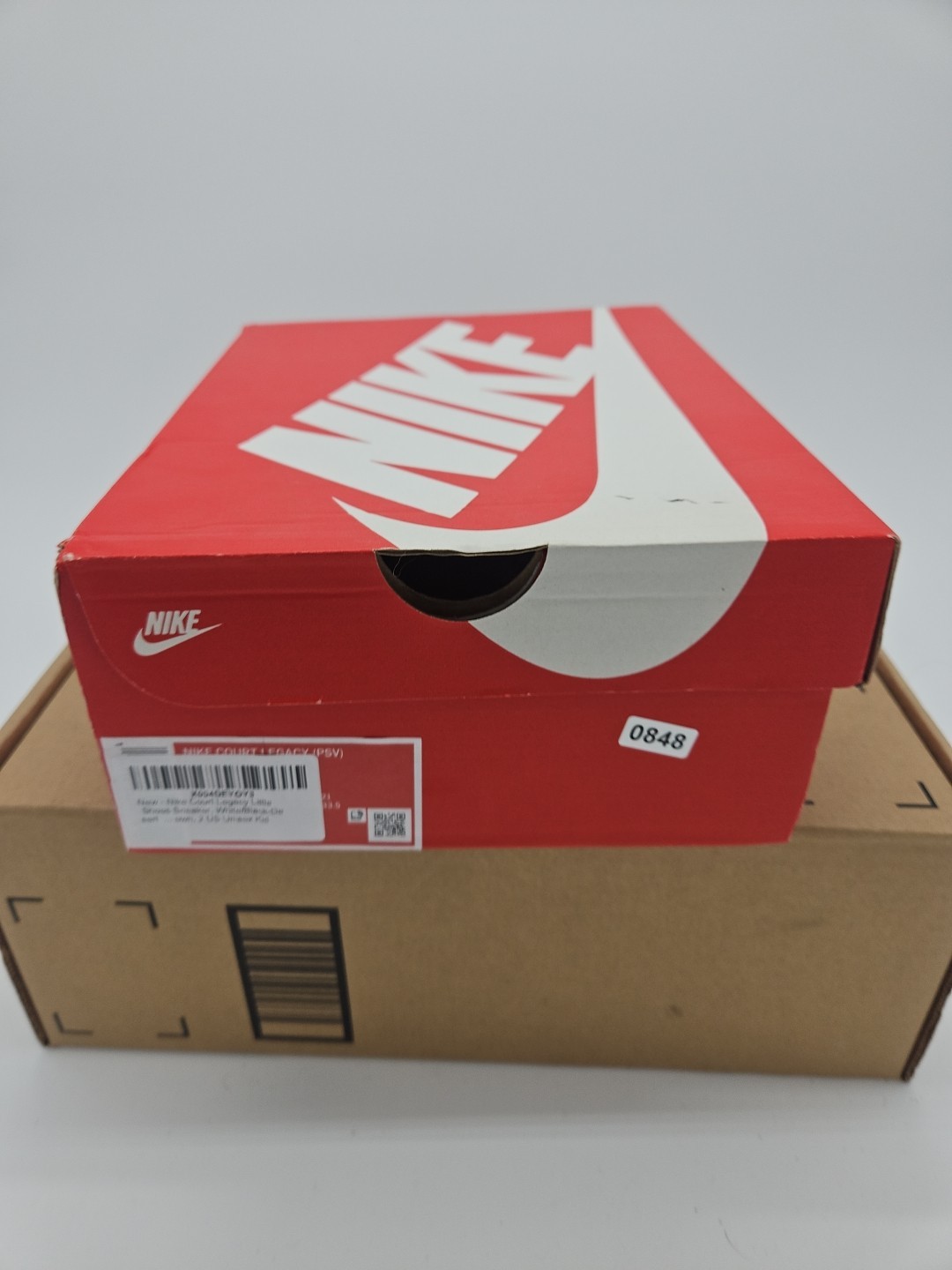 Size 2 (PS) - Nike Court Legacy Low White Desert Ochre