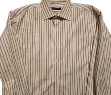 Canali Dress Shirt Mens 41/16 Striped Long Sleeve Button Business Preppy Italy