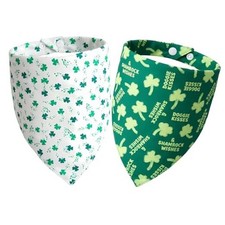St. Patrick's Day Dog Bandanas 2-Pack, Medium DOGGIE KISSES  Mini Shamrock