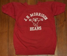 VINTAGE 60s 70 J.H. MORRISON BEARS SHORT SLEEVE RAGLAN SWEATSHIRT TODDLER 4T RED