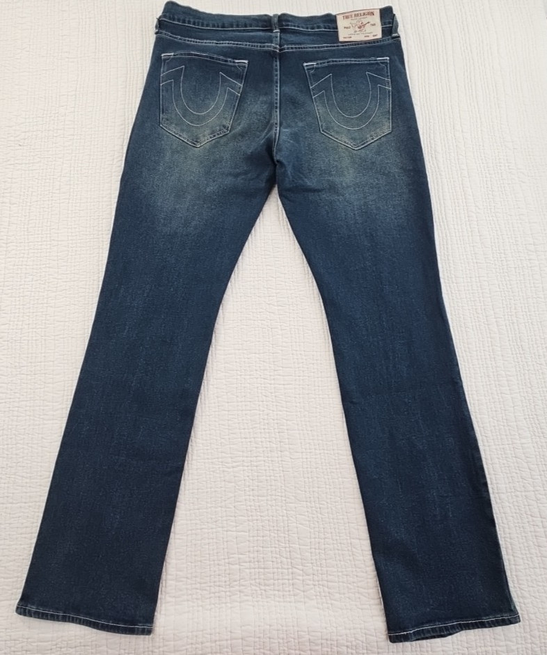 True Religion Ricky Jeans Men's 36x34 Med Wash Relaxed Straight Leg NEW NWT thumbnail 2