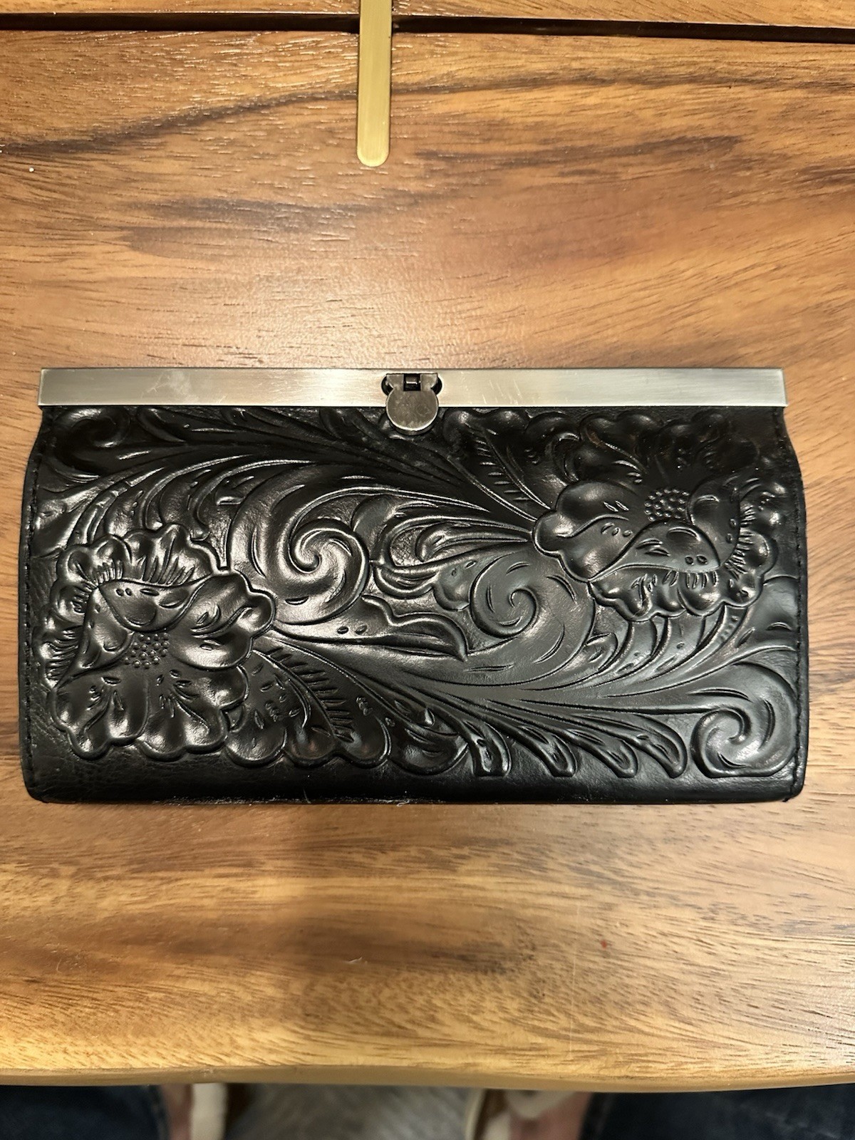 Patricia Nash Black Clutch Wallet Italian Leather - image 1