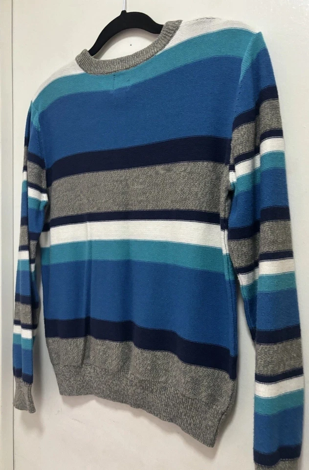 Volcom Multicolor Striped Crew Neck Duderstated Knit Sweater Boys Sz L - Image 4 of 4