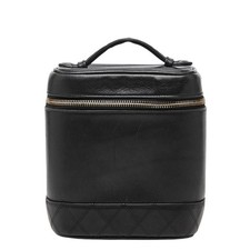 Chanel Bicolore Lambskin Vanity Bag Women Black One Size