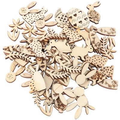 100 Pcs Eier Ostern Hase Osterholzausschnitte Ostereierdekoration