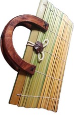 Vintage Wooden Slats Purse Handbag Asian Style 12" 5"