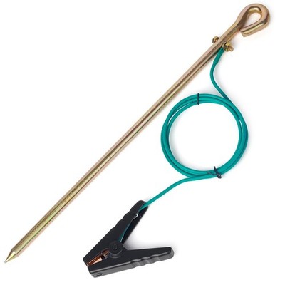 CYANTEKOMS Portable Ground Rod with 4ft 12AWG UL Listed Grounding Wire with Croc